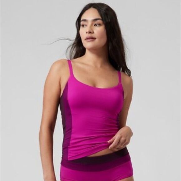 Athleta Coastline Bra Cup Tankini Top in Electric Fuchsia Size 32 D/DD - Picture 1 of 6